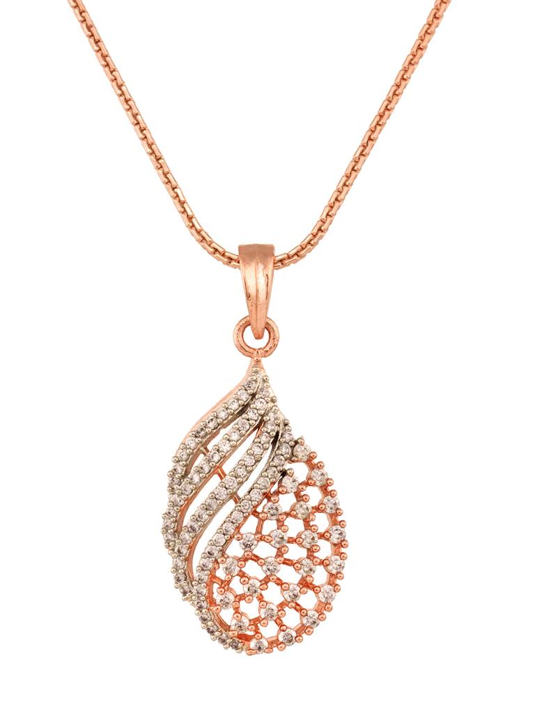 Rose Gold Plated Ad Studded Locket Jewellery Set : SJLK1473