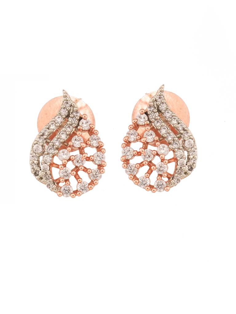 Rose Gold Plated Ad Studded Locket Jewellery Set : SJLK1473