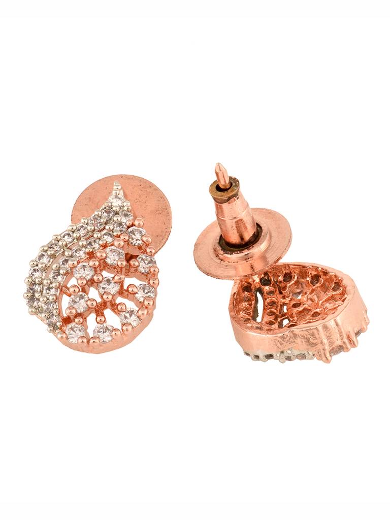 Rose Gold Plated Ad Studded Locket Jewellery Set : SJLK1473