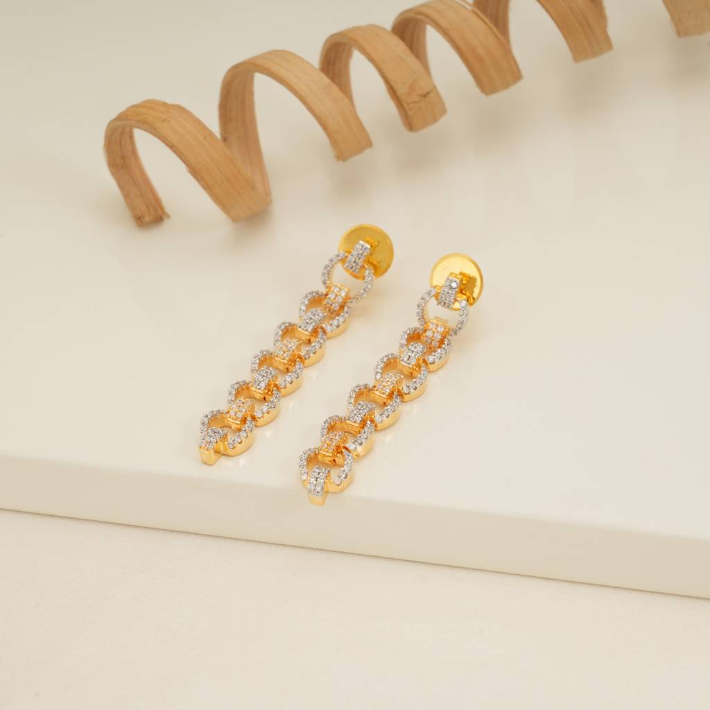 Elegant Cz Diamond Necklace Set : SJ192