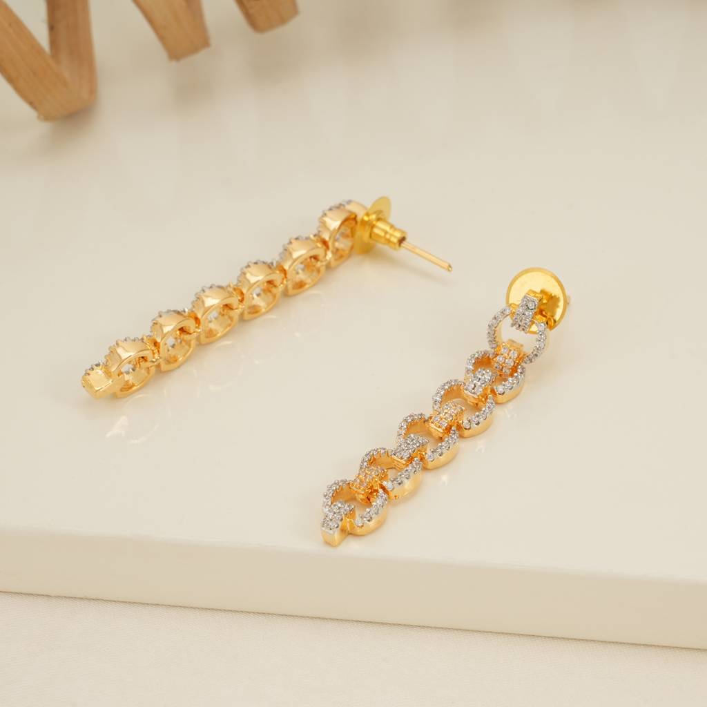 Elegant Cz Diamond Necklace Set : SJ192