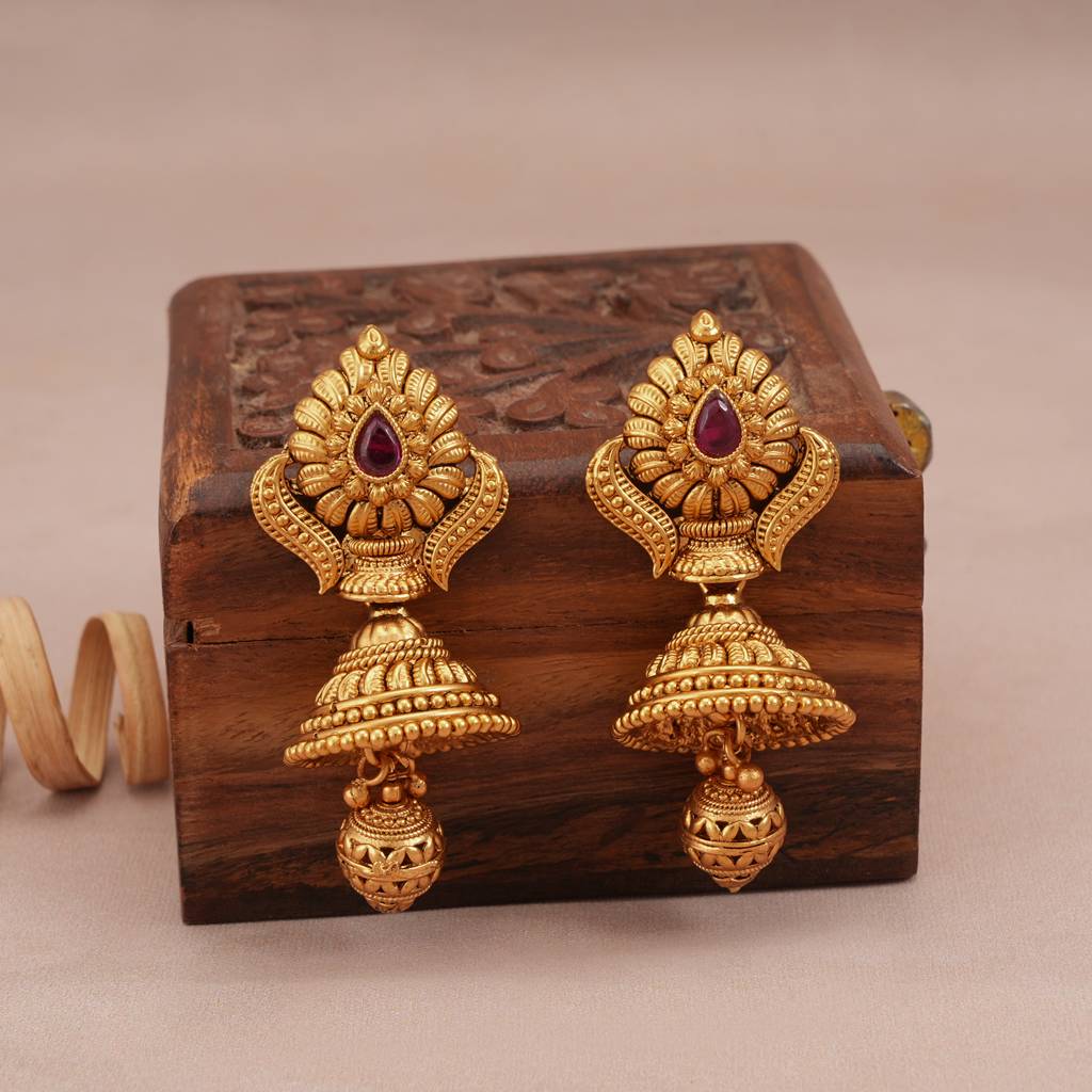 Auspicious Antique Gold Lord Ganesha Long Necklace Set : SJ195