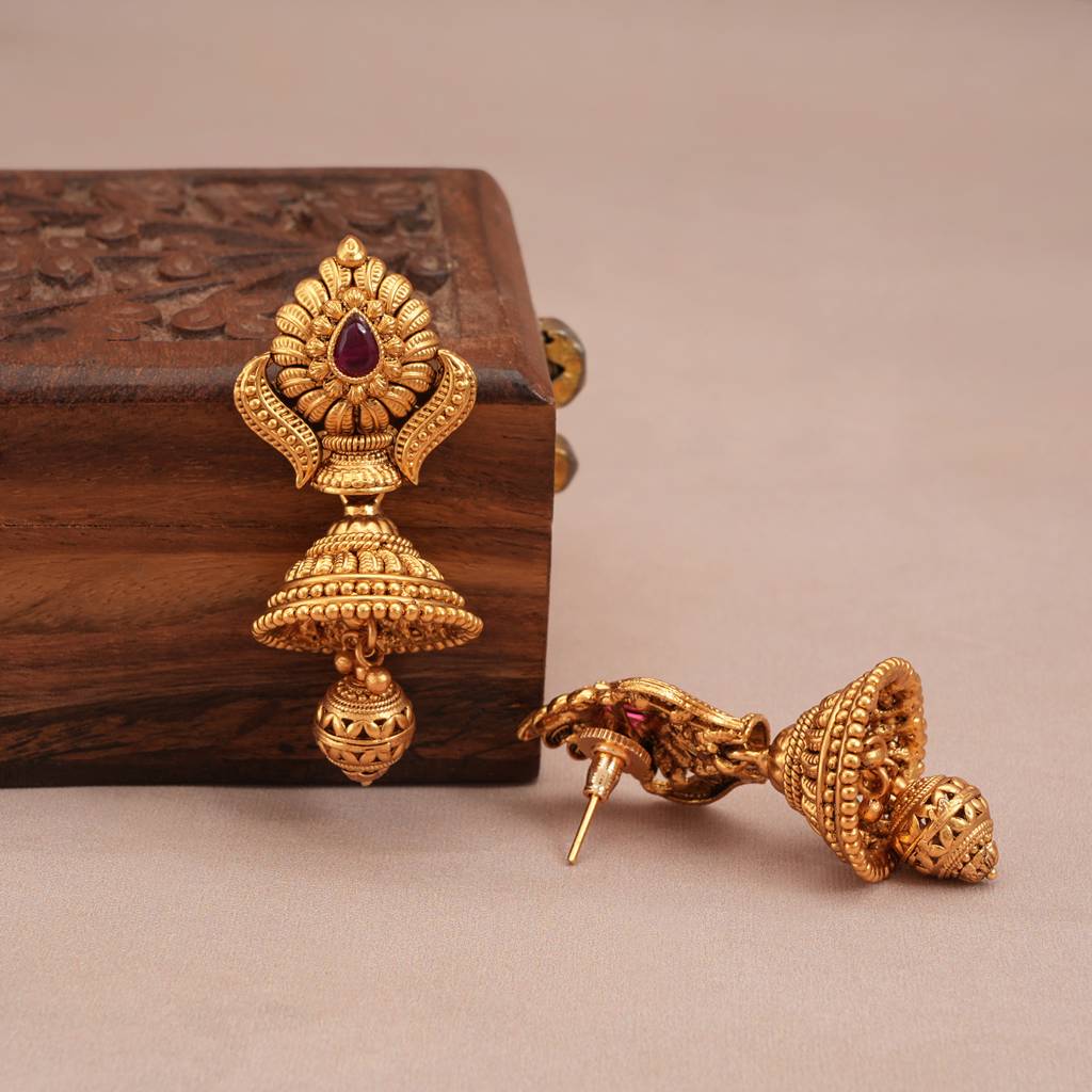 Auspicious Antique Gold Lord Ganesha Long Necklace Set : SJ195