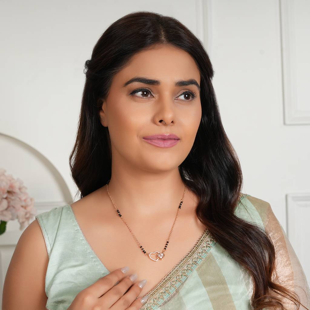 Cute Gold Plated Heart Mangalstura : SJ196