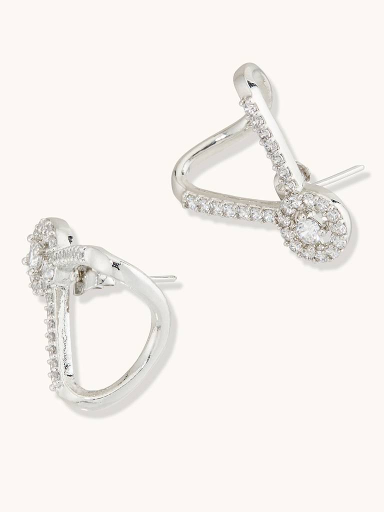 Elegant Diamond-Embellished Loop Earrings : YI24A0099E