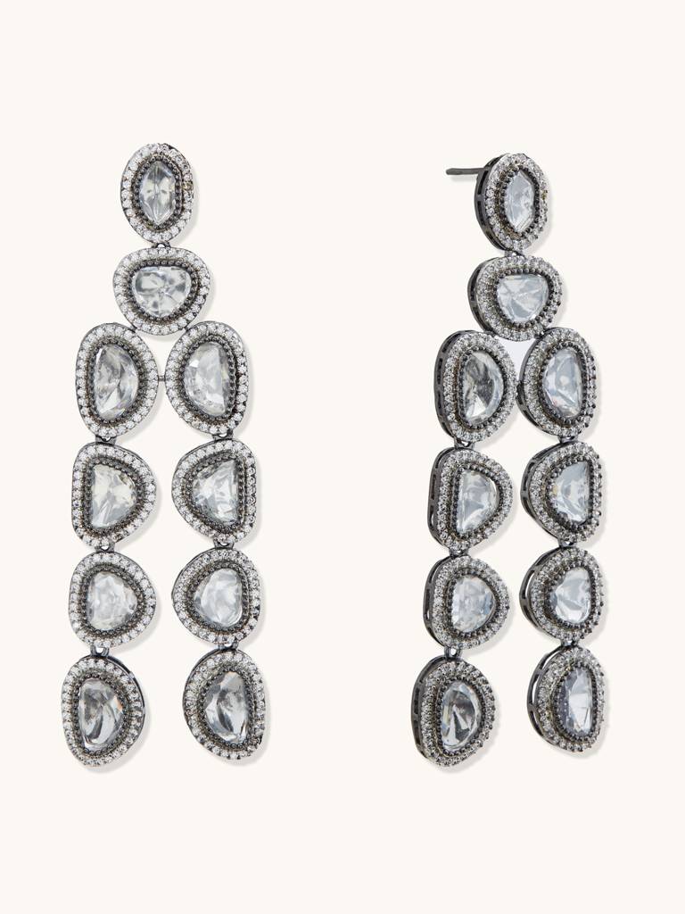 Stunning Silver Kundan Earrings : YI24A0107E