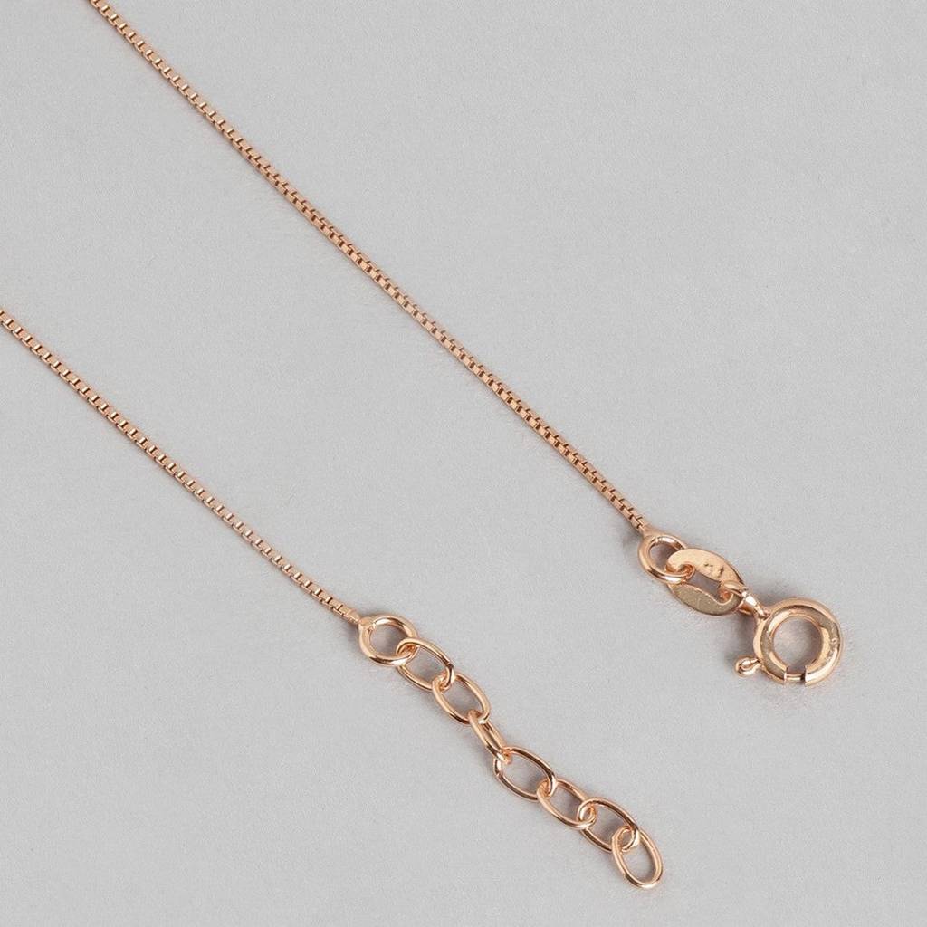 Rose Gold Plated 925 Sterling Silver Drop Chained Anklet : ANK-60244-PAIR
