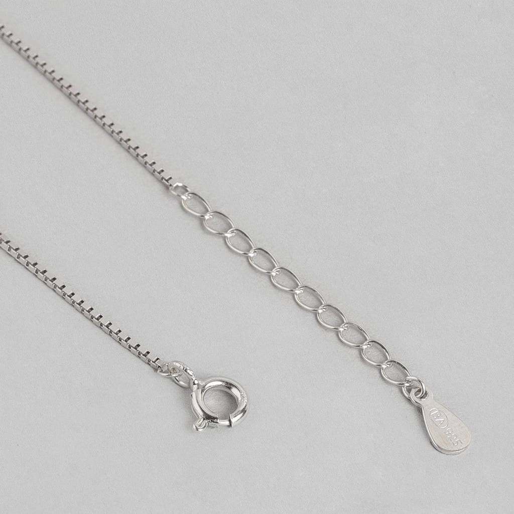 Zavya Drop Rhodium Plated 925 Sterling Silver Anklet : ANK-60104-PAIR