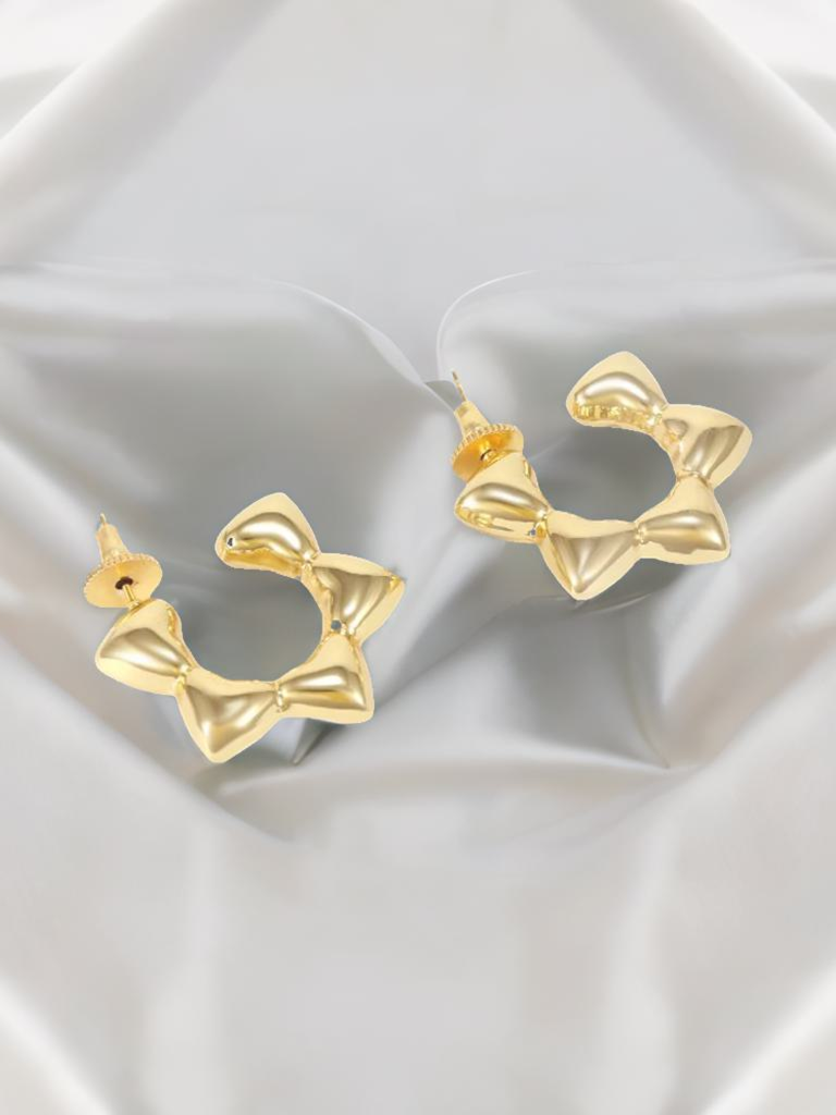 Gold Tone Spike Hoop Earrings : YI24A0061E