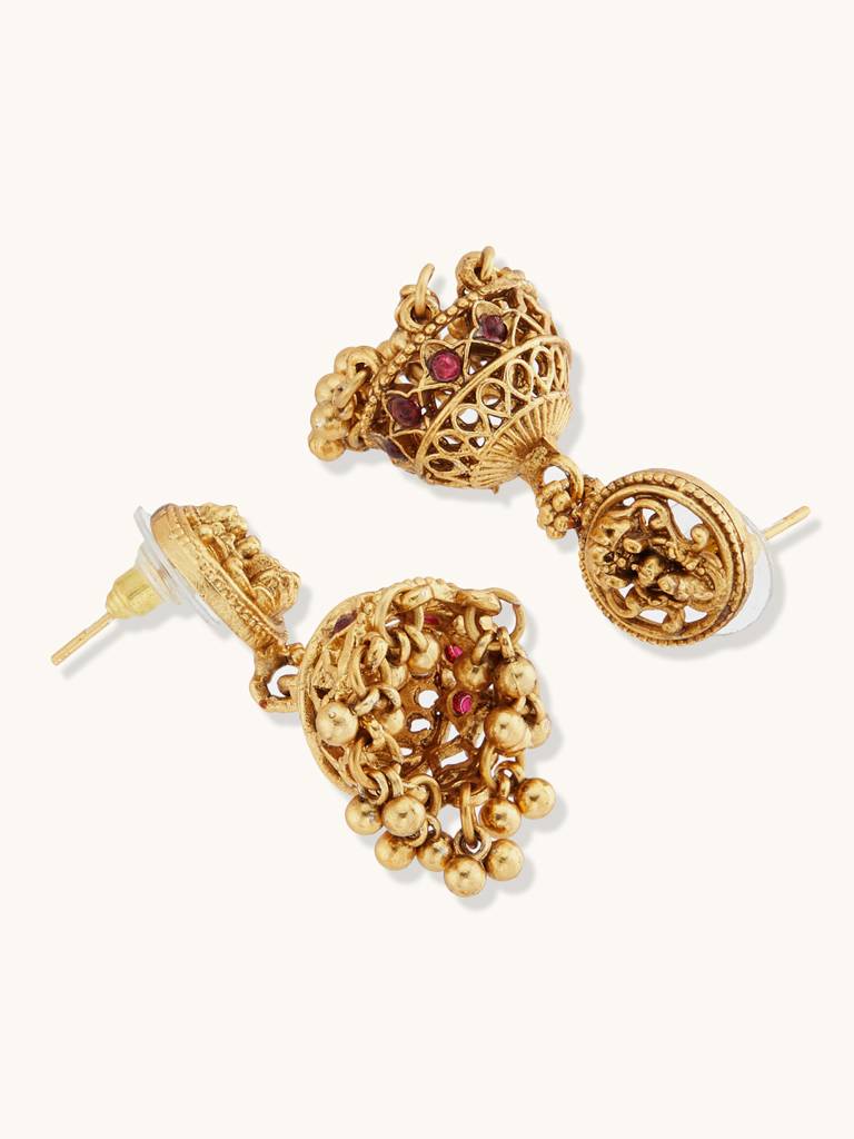 Antique Gold Temple Necklace Set : YI24A0121N