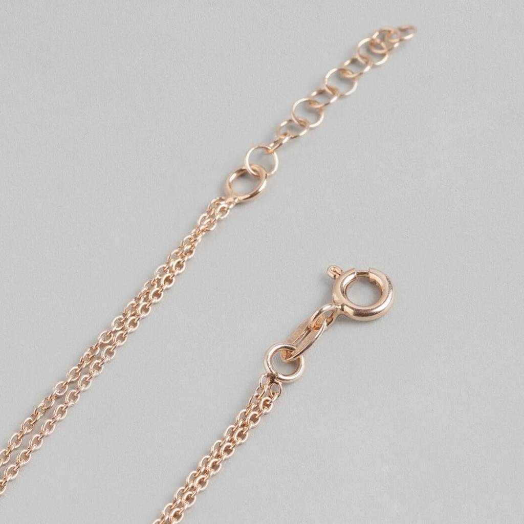 Singing Hearts 925 Sterling Silver Anklets In Rose Gold : ANK-60059-PAIR
