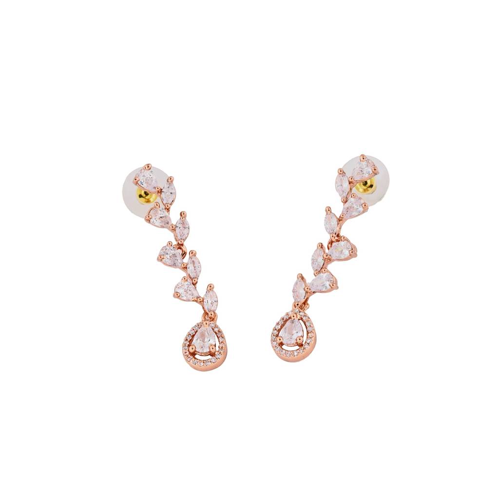 Estele Rose Gold Plated Cz Fascinating Necklace Set For Women : AD-677-RGNKER