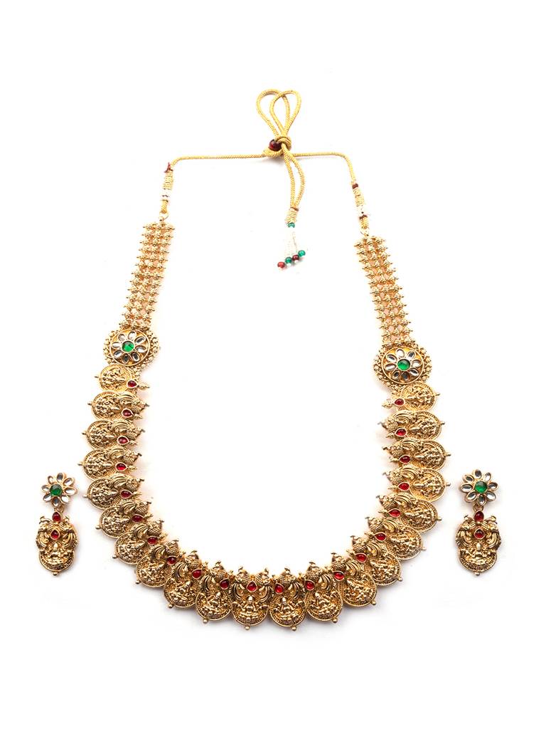 Kemp And Ruby Laxmi Coin Haram Set : SATJS297MULTI