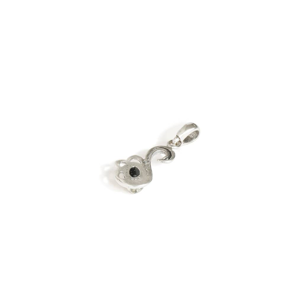 Green European Baltic Amber Swan Pendant In Sterling Silver : SIL-PEN-CAS-0018-GRE