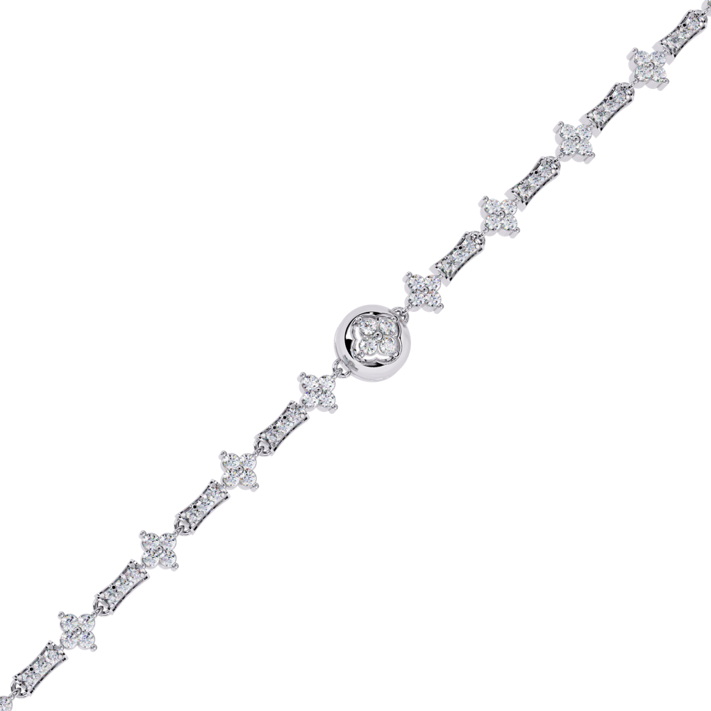 0.82Ct Round Lab Grown Diamond Tennis Bracelet : ZY-001