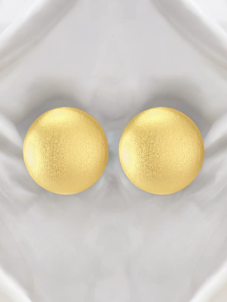 Minimalist Gold Stud Statement Earrings : YI24A0042E