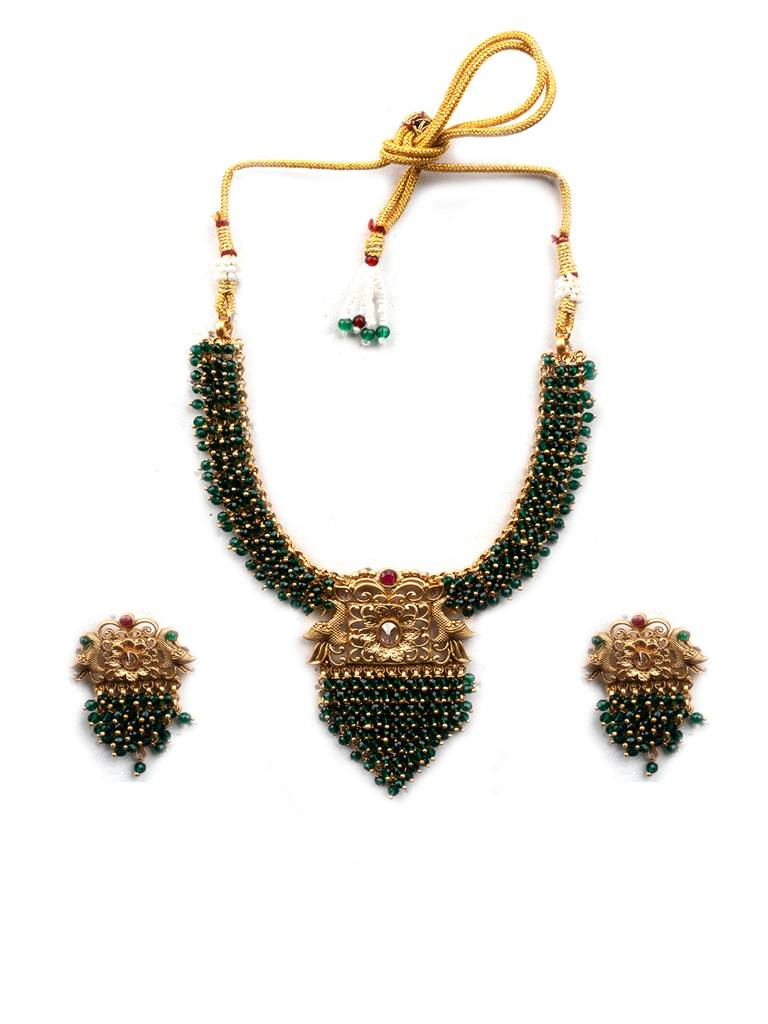 Peacock Hydra Necklace Set Green : W13Green