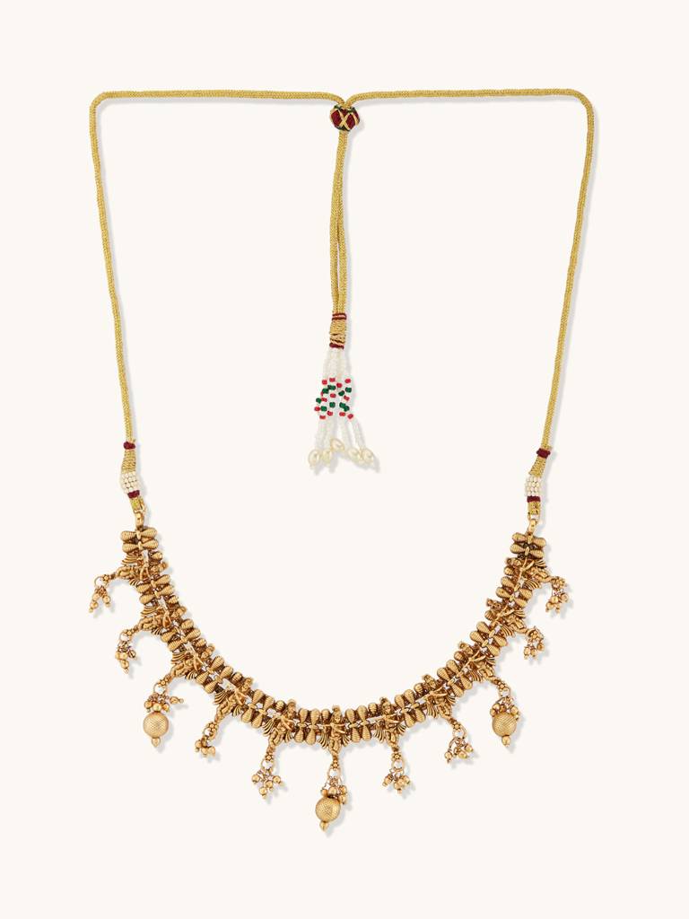 Stunning Gold Temple Necklace Set : YI24A0016N
