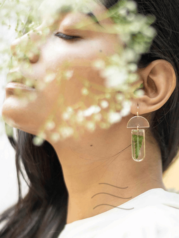 Petrichor Fern Earrings : LA-FF-PFD-01