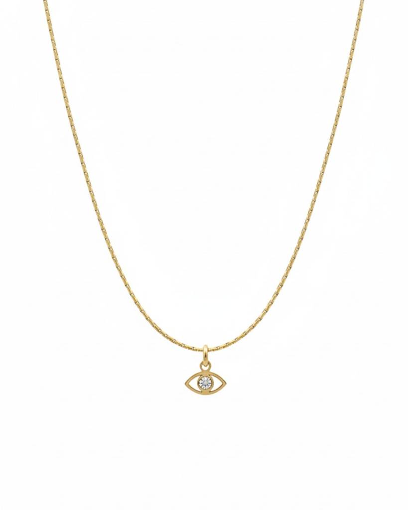 14K Gold Filled Evil Eye Pendant Necklace | Gold Infused Jewellery : 14KGFEENEC