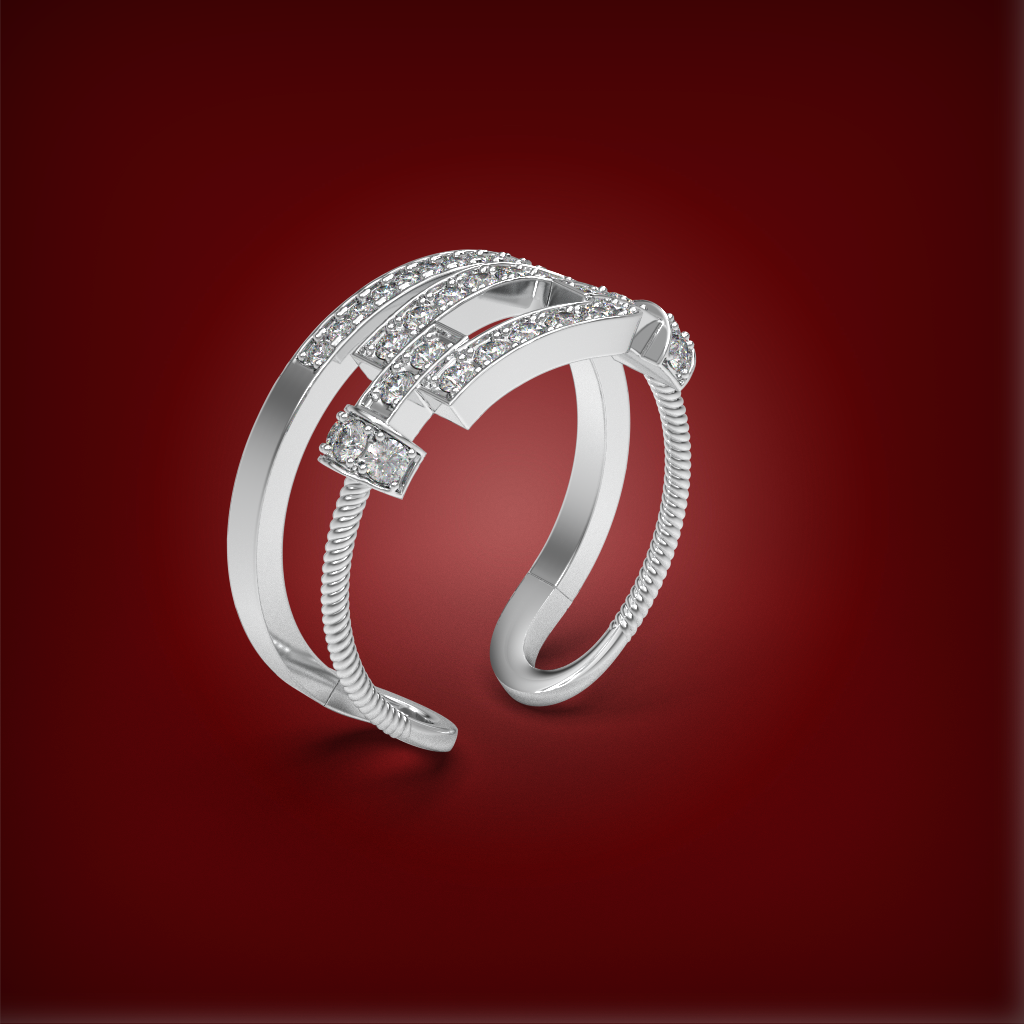 Trio Stacked Cuff Ring | 925 Sterling Silver : A5623