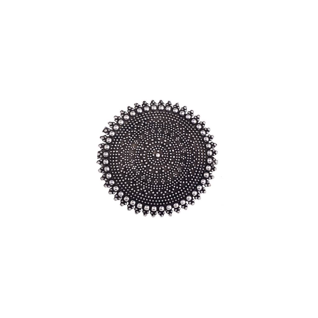 Silver Oxidised Toned Designer Finger Ring : SJRG1504