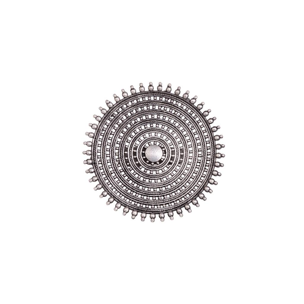 Oxidised Siver Plated Cocktail Finger Ring : SJRG1506