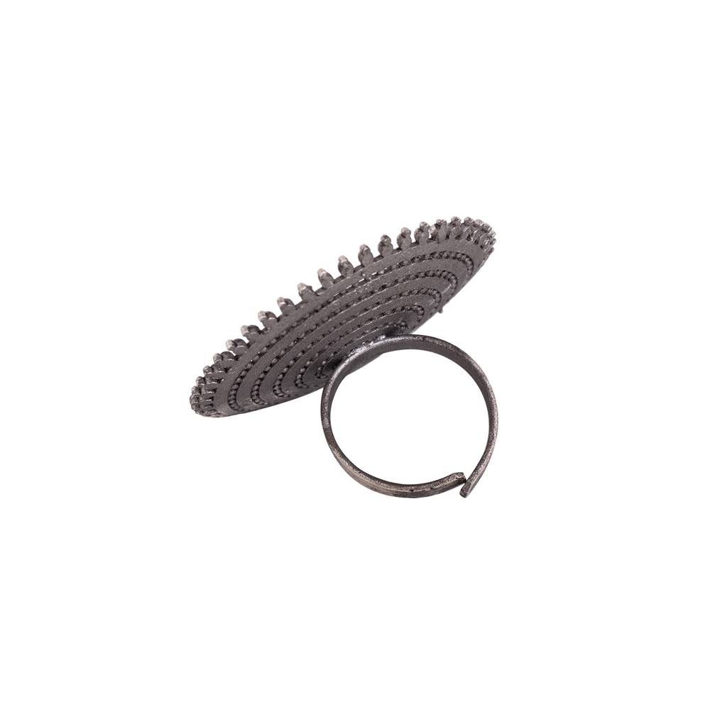 Oxidised Siver Plated Cocktail Finger Ring : SJRG1506