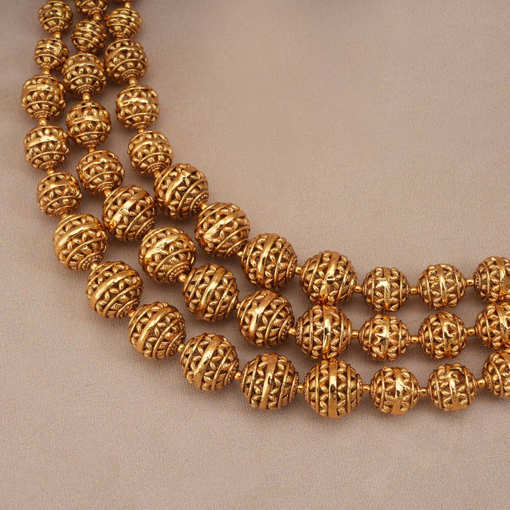 Stunning Plain Antique Gold Ball Layer Choker Set : SJ208