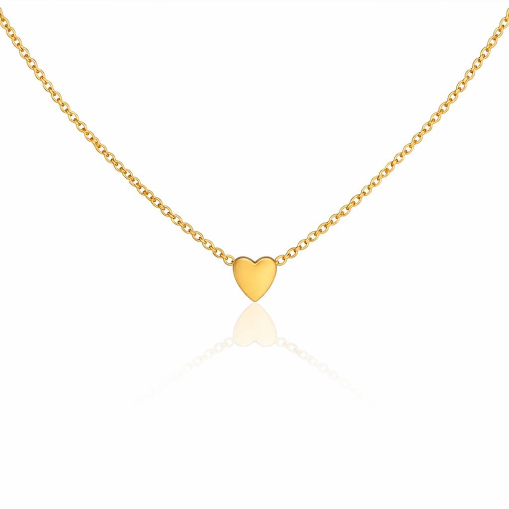Delicate Minisilty Heart Pendant Necklace - 18K Gold Plated : 100015