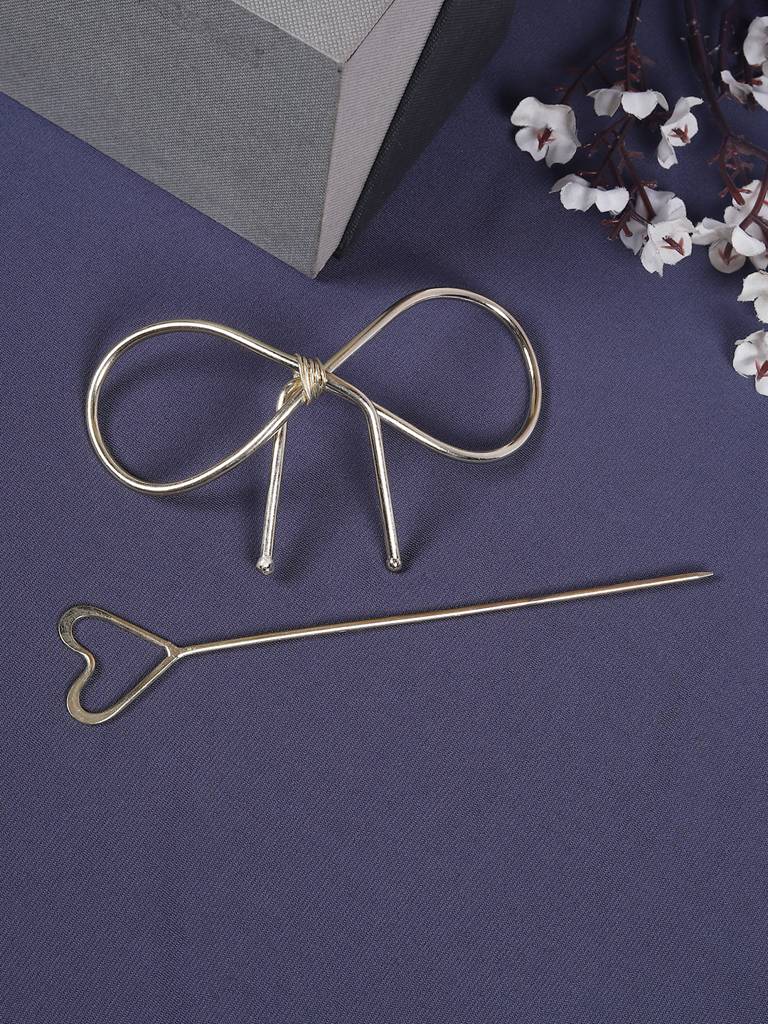 Bows And Hearts Bun Stick : HAIRACC1532