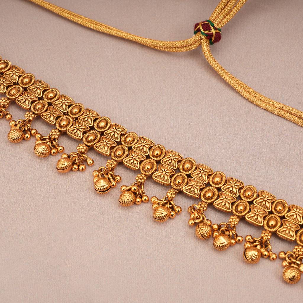 Cute Antique Gold Plain Choker Set For Women : SJ232