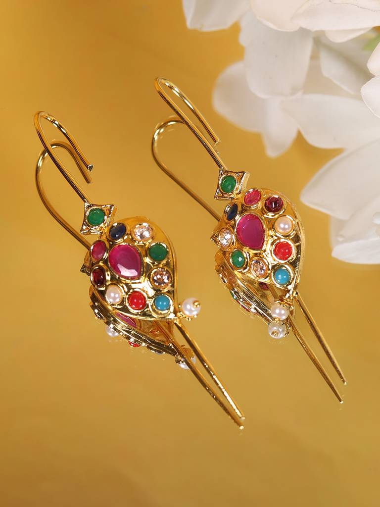Nine Jewels Glory Ear Cuffs : NAVRATNACFF1534