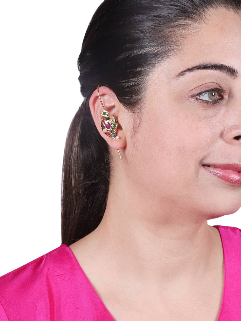 Nine Jewels Glory Ear Cuffs : NAVRATNACFF1534
