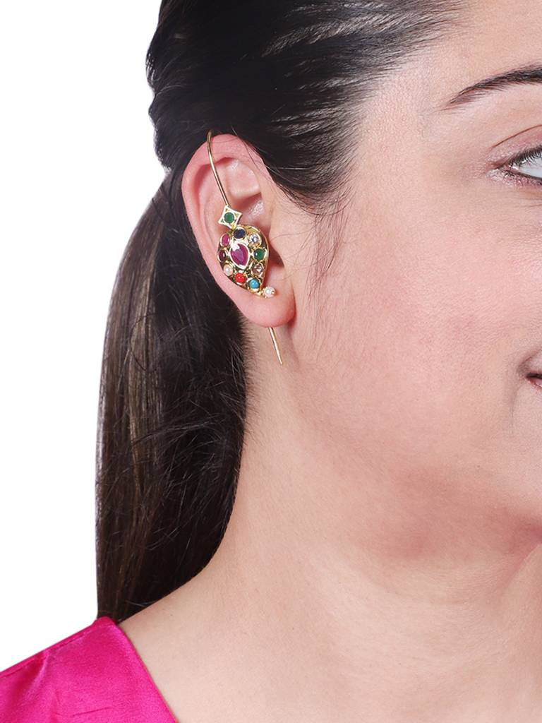Nine Jewels Glory Ear Cuffs : NAVRATNACFF1534