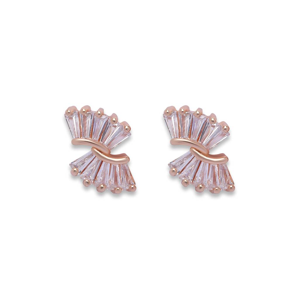 Floral Fusion 18K Gold Plated Earrings : RoseRush18KGoldPlatedEarrings