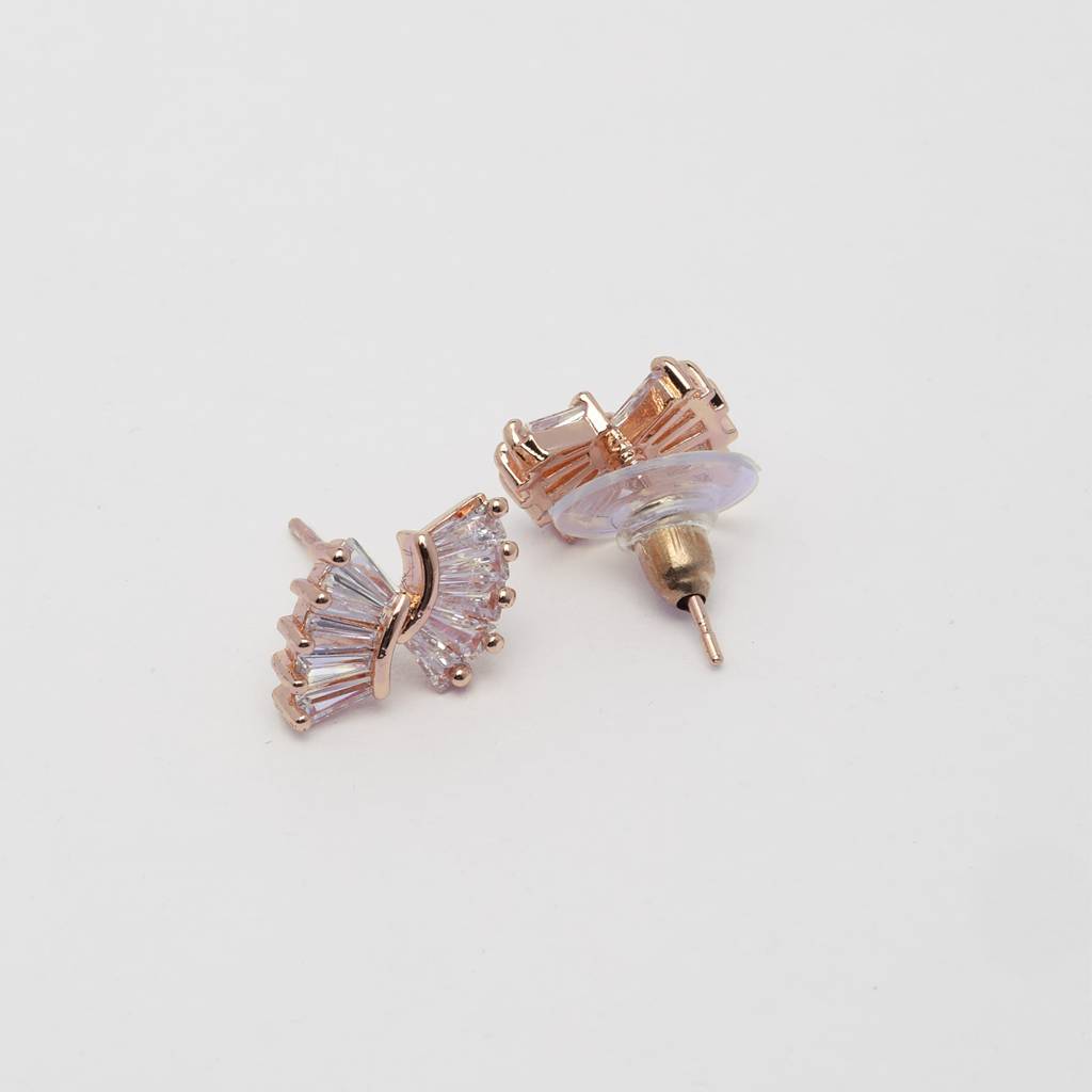 Floral Fusion 18K Gold Plated Earrings : RoseRush18KGoldPlatedEarrings