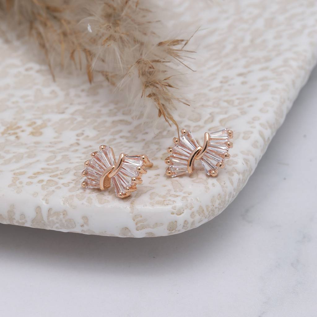 Floral Fusion 18K Gold Plated Earrings : RoseRush18KGoldPlatedEarrings
