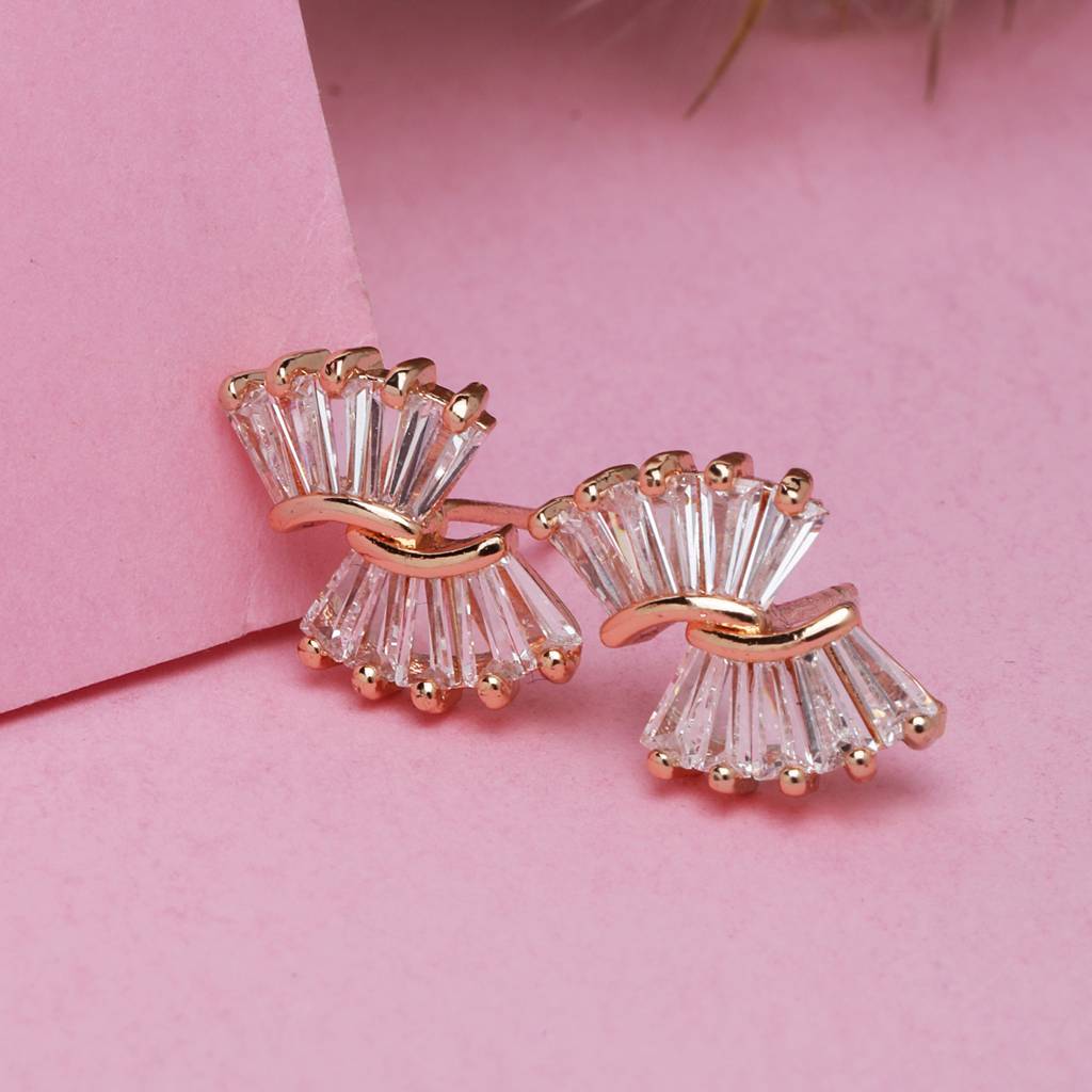 Floral Fusion 18K Gold Plated Earrings : RoseRush18KGoldPlatedEarrings