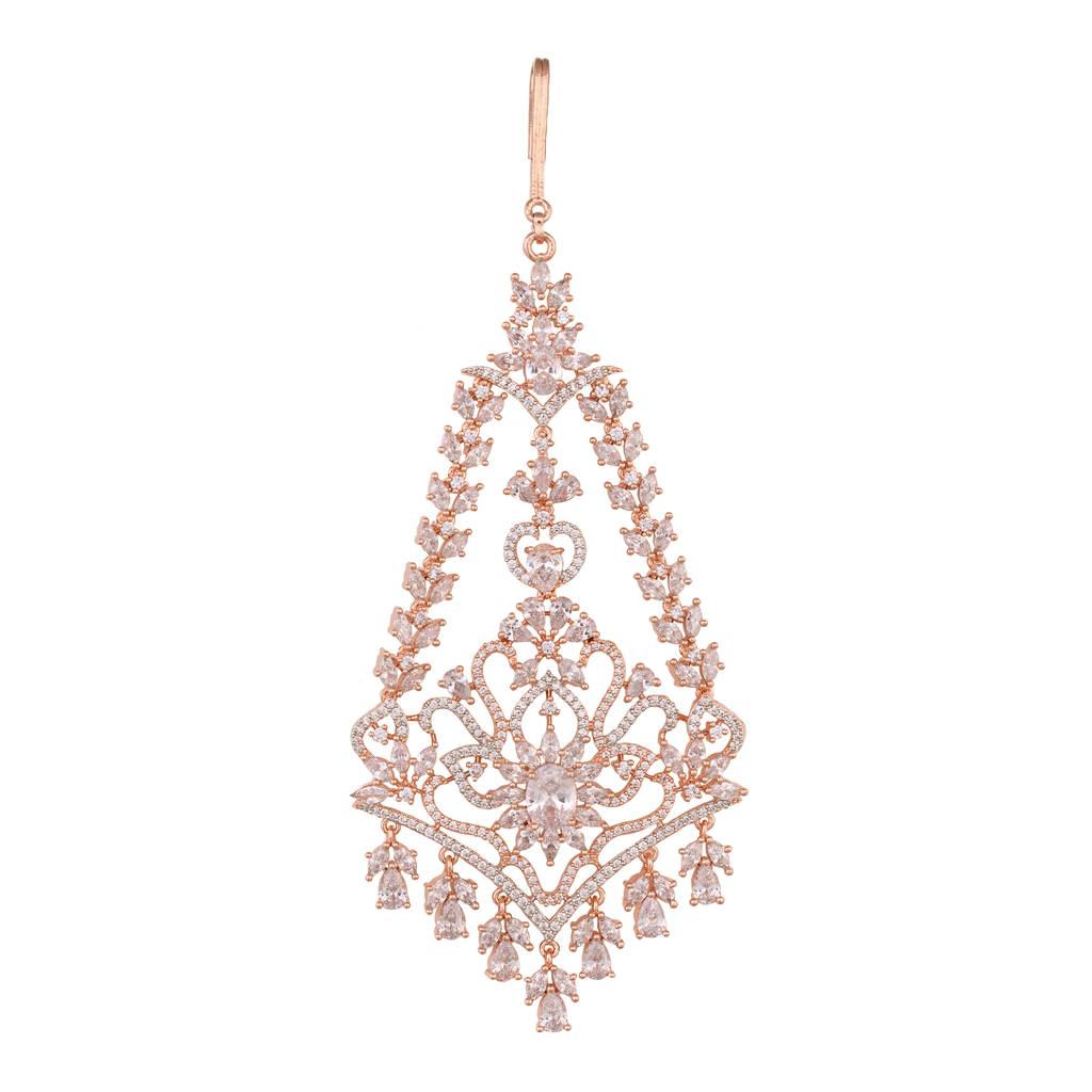 Rose Gold Plated Ad Studed Jhumar Design Passa : SJPS1562