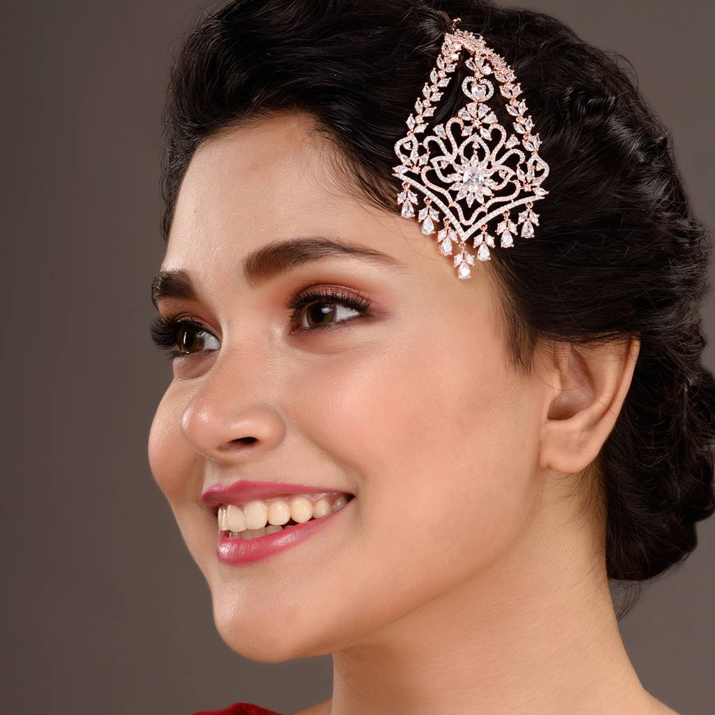 Rose Gold Plated Ad Studed Jhumar Design Passa : SJPS1562