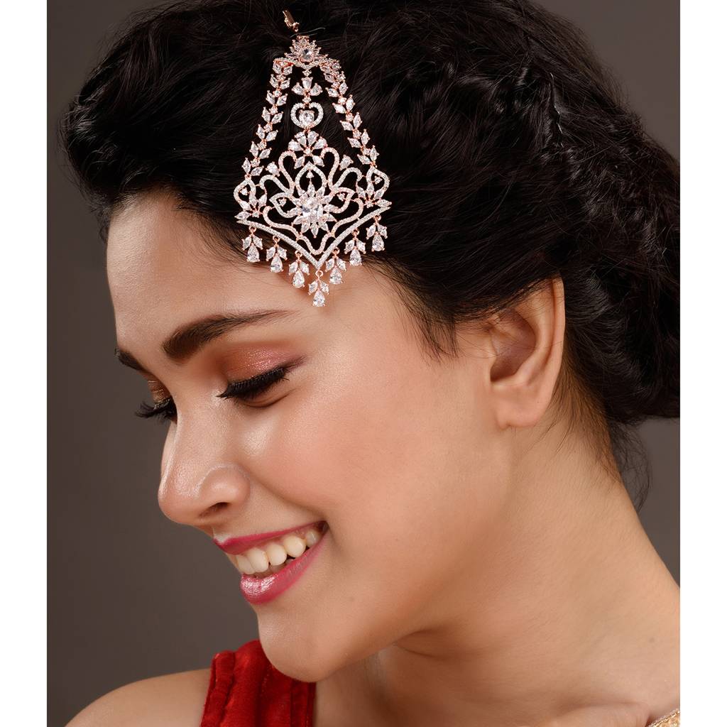 Rose Gold Plated Ad Studed Jhumar Design Passa : SJPS1562