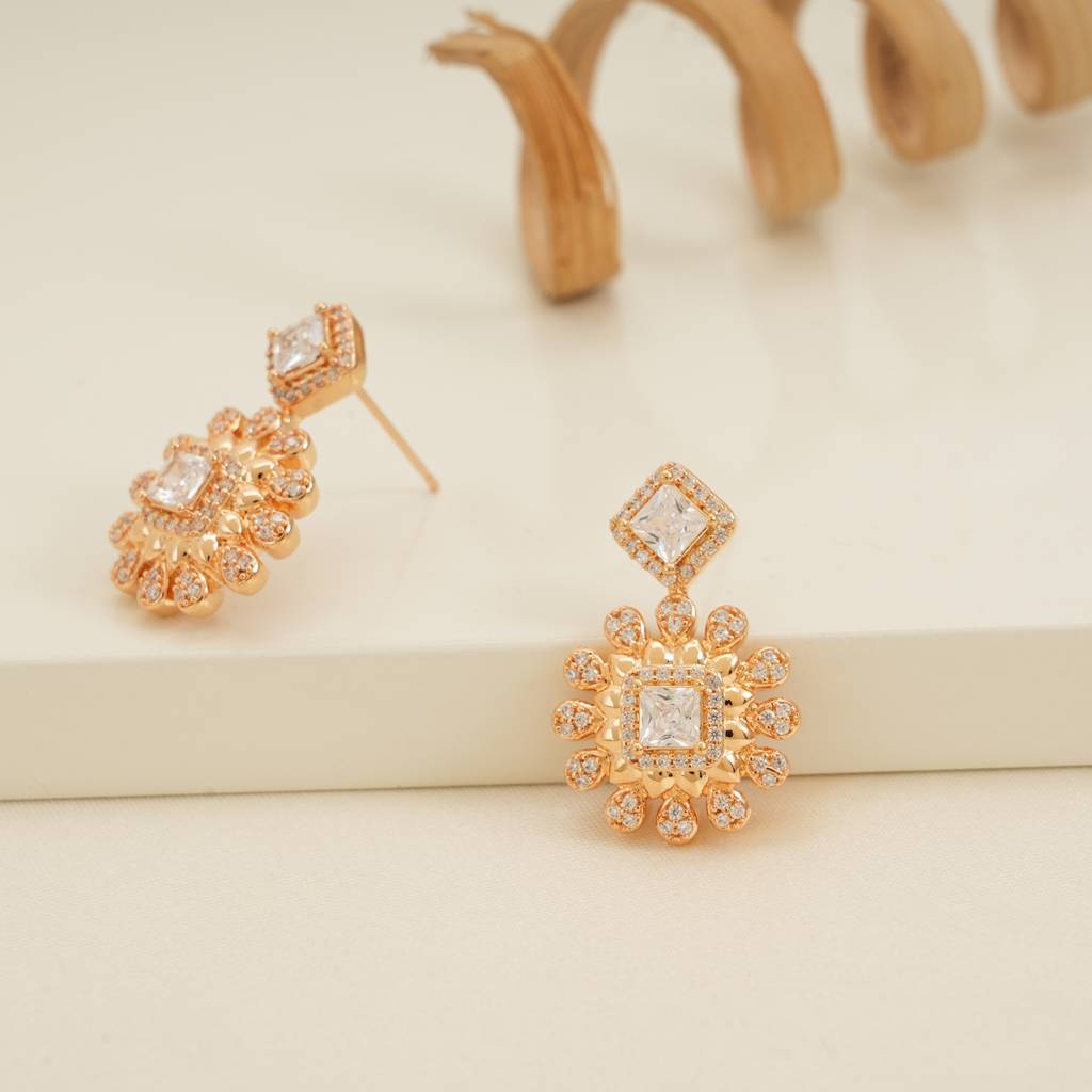Amazing Two Layered Cz Diamond Necklace Set : SJ264