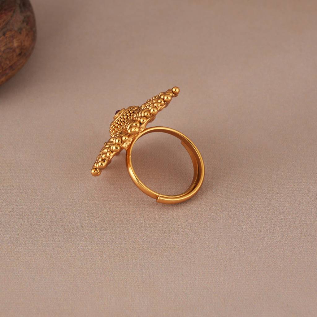 Stunning Antique Gold Ruby Finger Adjustable Ring : SJ283