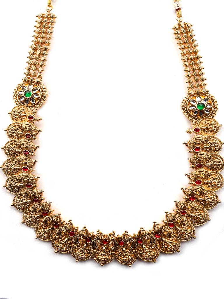 Kemp And Ruby Laxmi Coin Haram Set : SATJS297MULTI