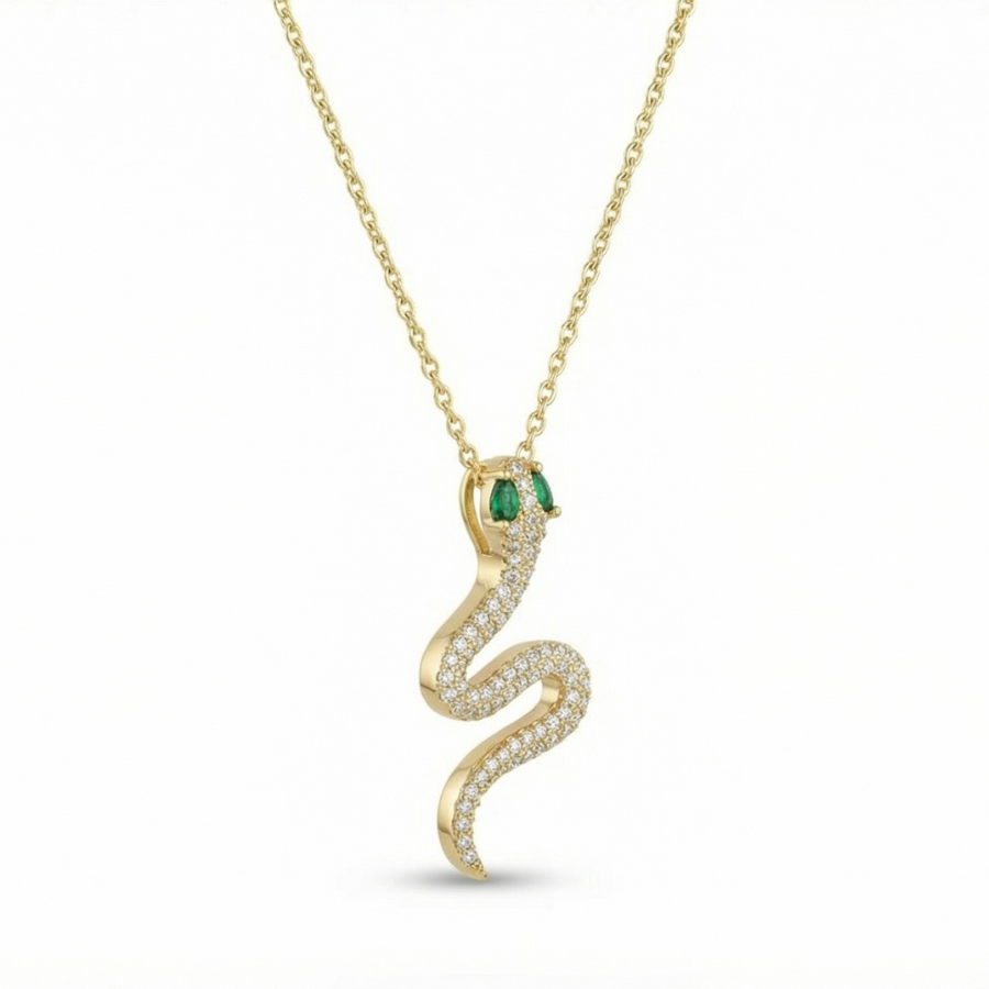 Snake Winding Pendant Necklace For Women – Elegant Coiled Snake Design With Sleek Modern Finish | Premium Statement : 22394959