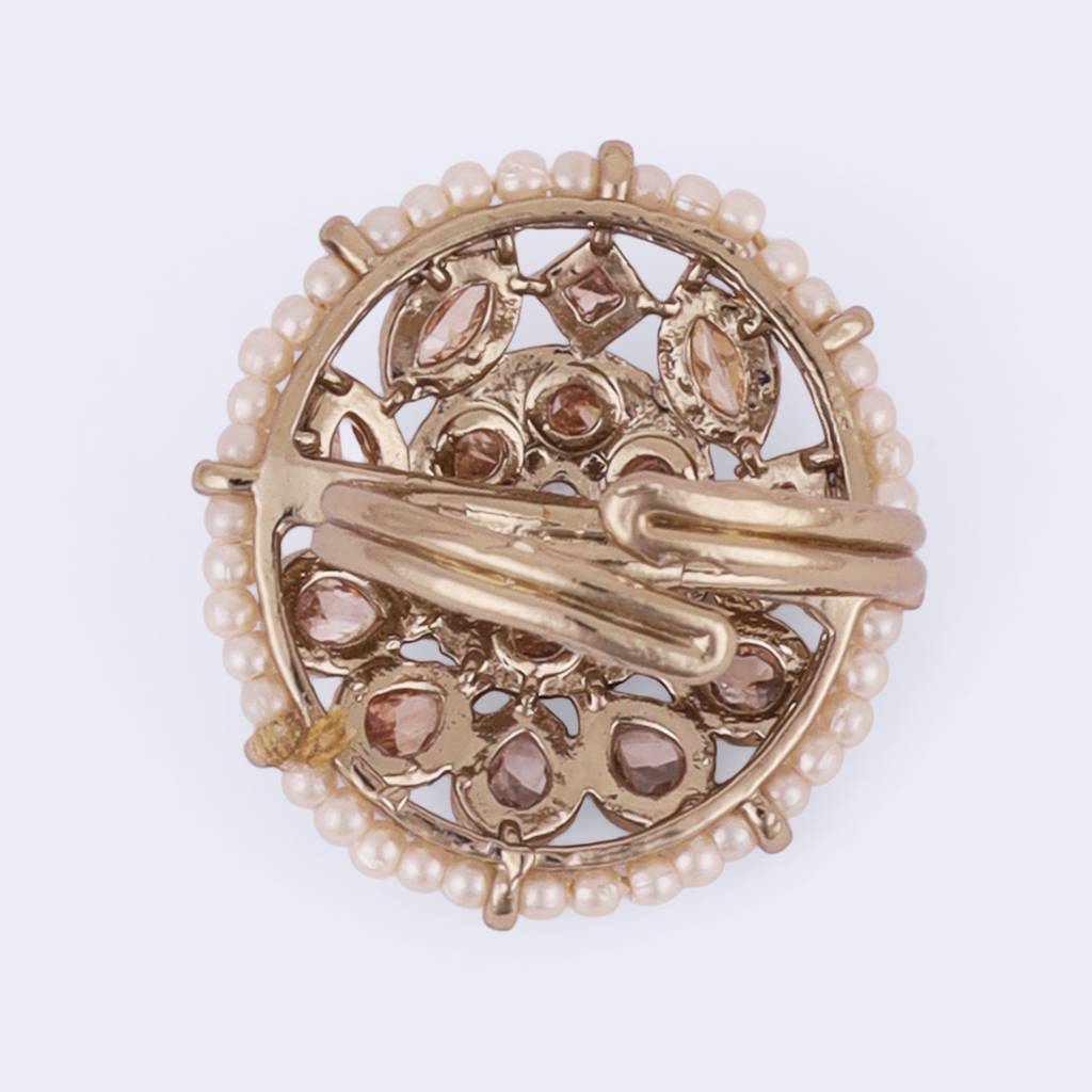 Good-Looking Oval Shape Gold Plated Adjustable Finger Ring For Women : 15FR1372