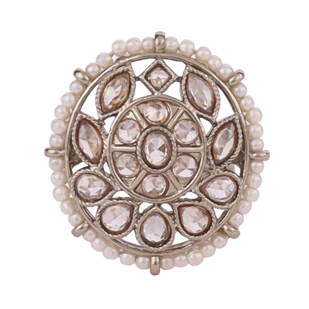 Good-Looking Oval Shape Gold Plated Adjustable Finger Ring For Women : 15FR1372