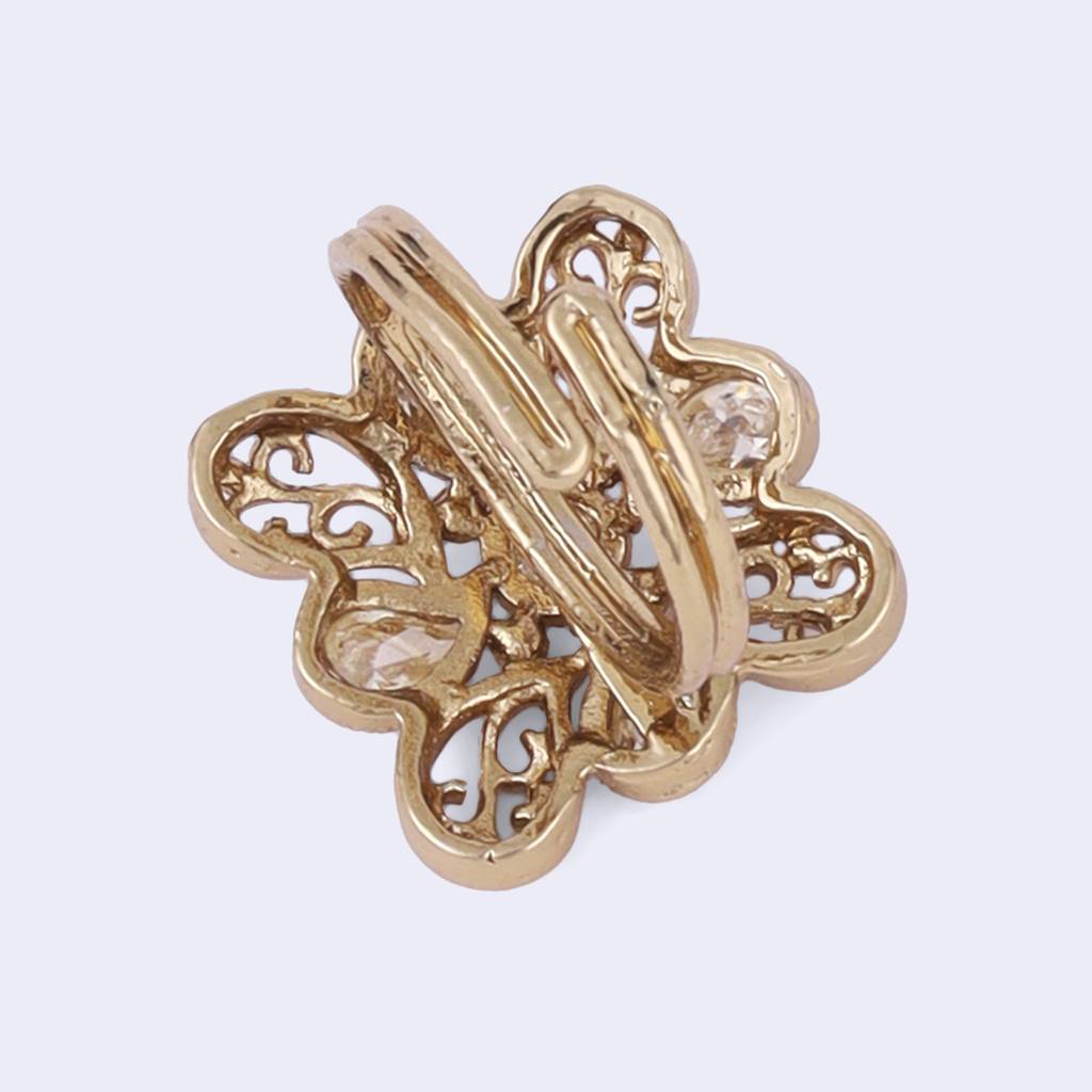 Stylish Paisley Design Gold Plated Adjustable Finger Ring For Women : 15FR951