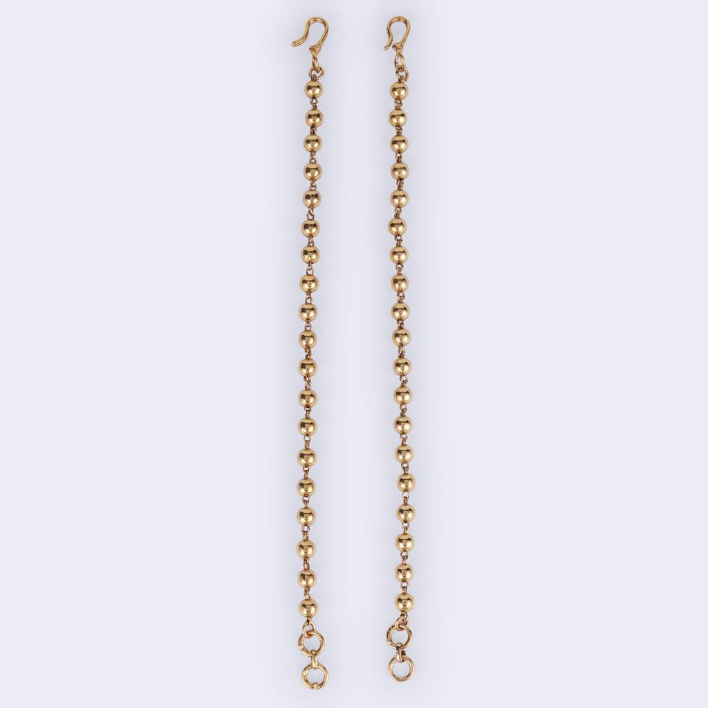 Fascinating Golden Balls Gold Plated Ear-Chain(Kaan Chain) For Women : 15KC20